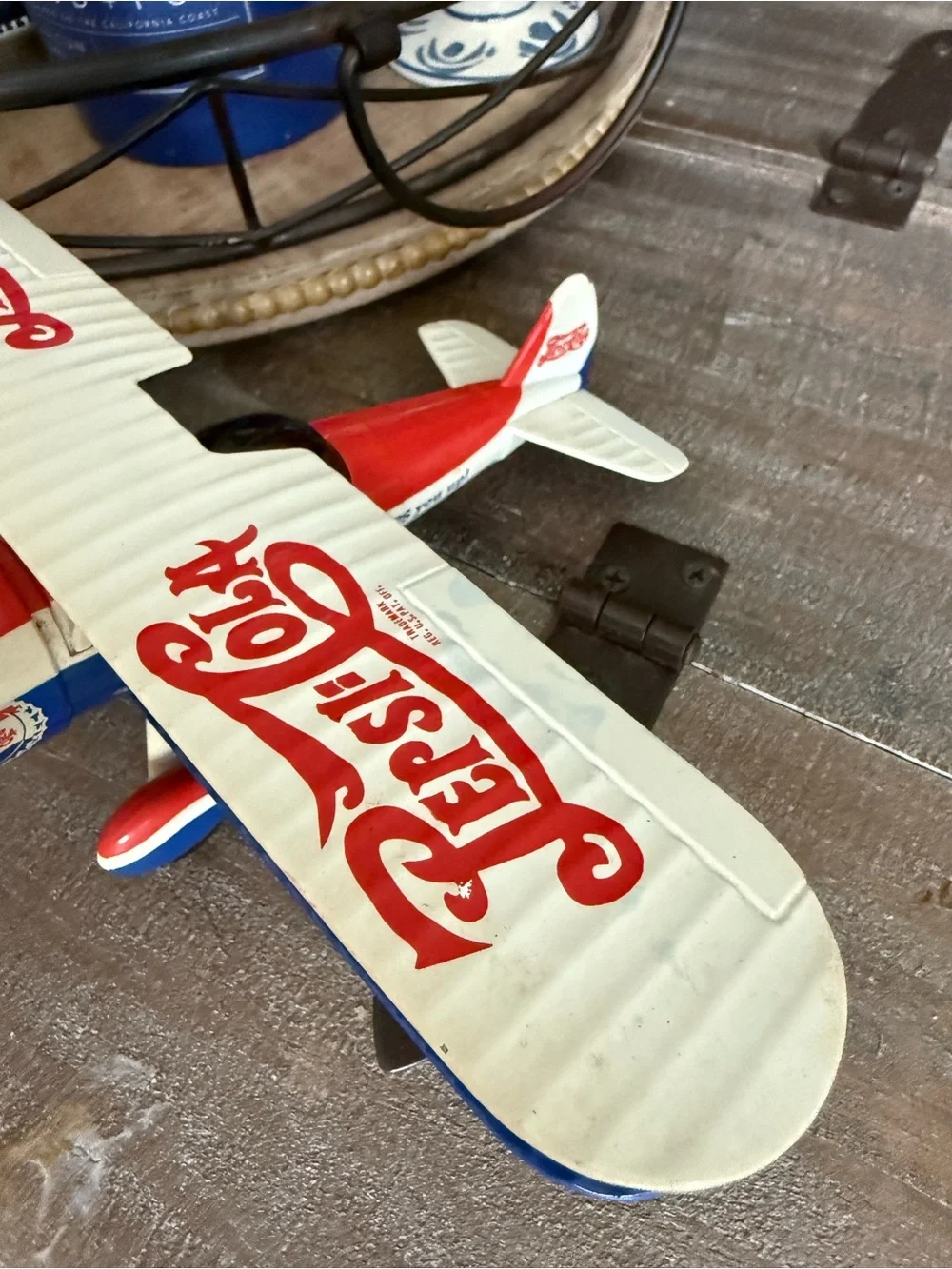 Pepsi-Cola Kids 1930s Biplane Toy - Red, White & Blue- set